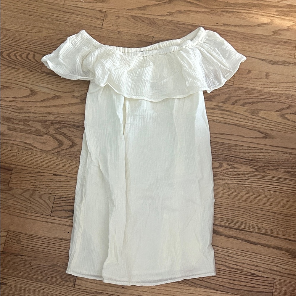 Aerie Off-Shoulder White Mini Dress